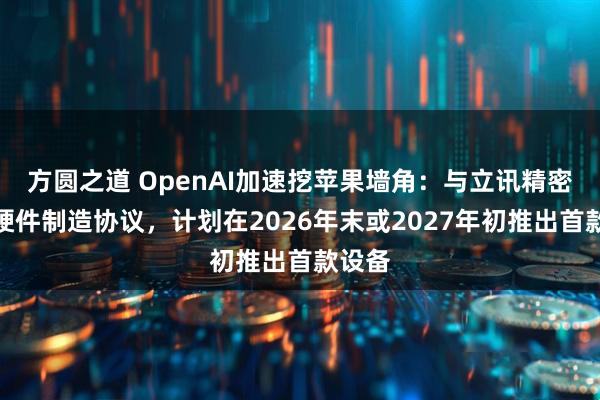方圆之道 OpenAI加速挖苹果墙角：与立讯精密达成硬件制造协议，计划在2026年末或2027年初推出首款设备