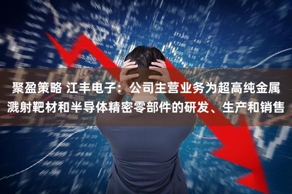 聚盈策略 江丰电子：公司主营业务为超高纯金属溅射靶材和半导体精密零部件的研发、生产和销售